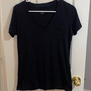 Black V-neck T-shirt